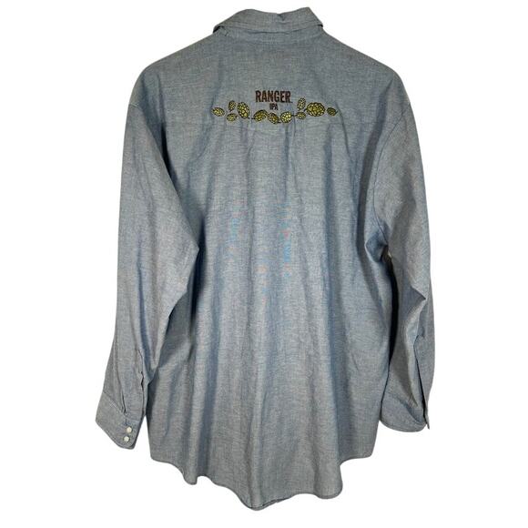 Vtg Red Kap Men's New Belgium Ranger IPA Shirt XL Blue Pearl Snap *Read - Picture 2 of 8